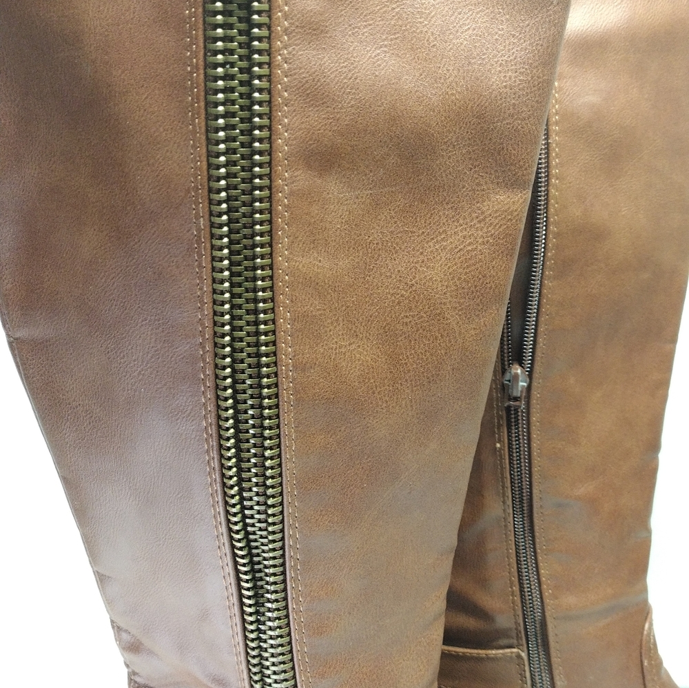 REPORT Knee High Vegan Leather Haris Boots l Size 7 l 16 Inch Shaft 15 Inch Circ - Picture 7 of 10